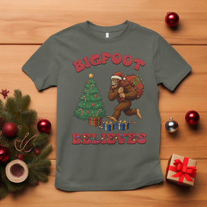 Funny Bigfoot Santa Believes Six Seven Meme T Shirt Trendy Gen Z Xmas Gift TS12 Military Green Print Your Wear