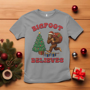 Funny Bigfoot Santa Believes Six Seven Meme T Shirt Trendy Gen Z Xmas Gift TS12 Sport Gray Print Your Wear