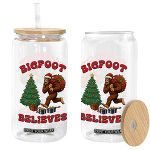 Funny Bigfoot Santa Believes Six Seven Meme Glass Can Trendy Gen Z Xmas Gift TS12 Print Your Wear