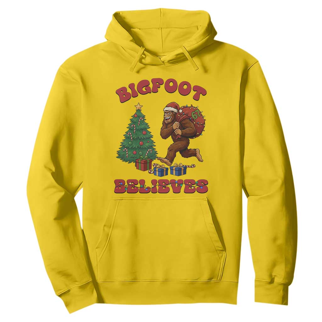 Funny Bigfoot Santa Believes Six Seven Meme Hoodie Trendy Gen Z Xmas Gift TS12 Daisy Print Your Wear