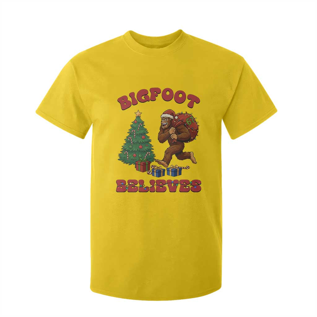 Funny Bigfoot Santa Believes Six Seven Meme T Shirt For Kid Trendy Gen Z Xmas Gift TS12 Daisy Print Your Wear