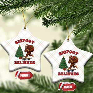 Funny Bigfoot Santa Believes Six Seven Meme Ceramic Ornament Trendy Gen Z Xmas Gift TS12 Print Your Wear