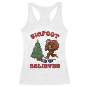 Funny Bigfoot Santa Believes Six Seven Meme Racerback Tank Top Trendy Gen Z Xmas Gift TS12 White Print Your Wear