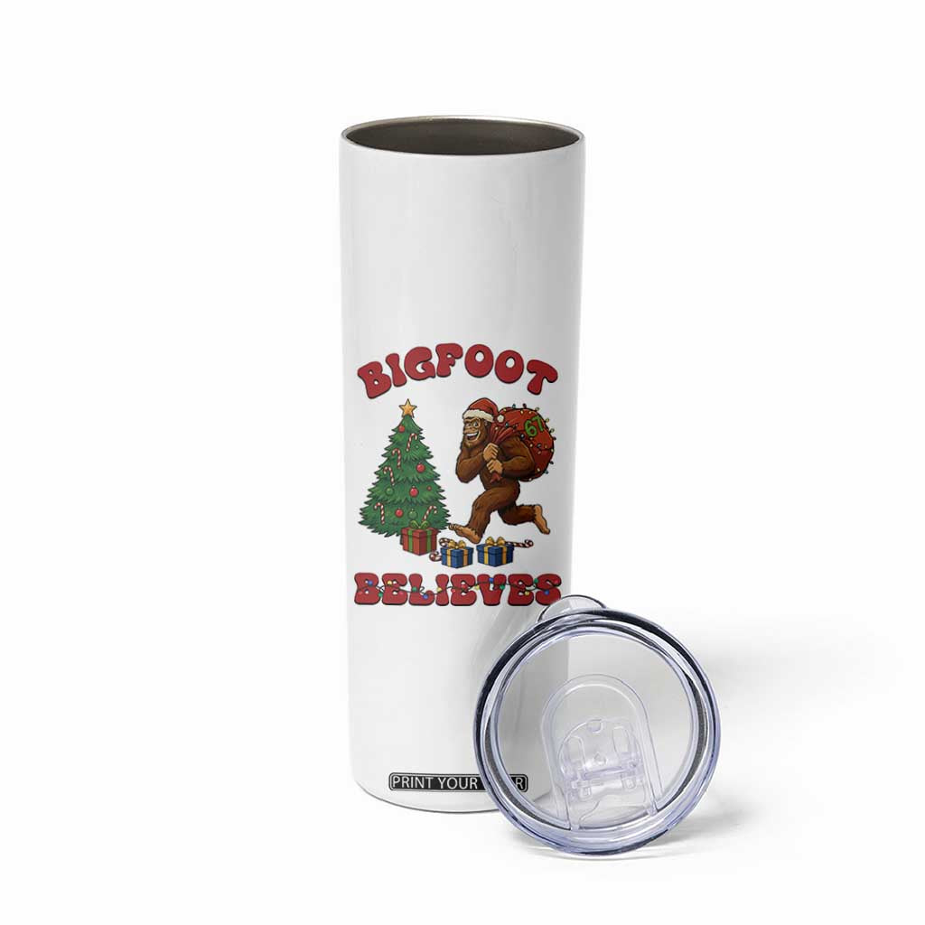 Funny Bigfoot Santa Believes Six Seven Meme Skinny Tumbler Trendy Gen Z Xmas Gift TS12 Print Your Wear