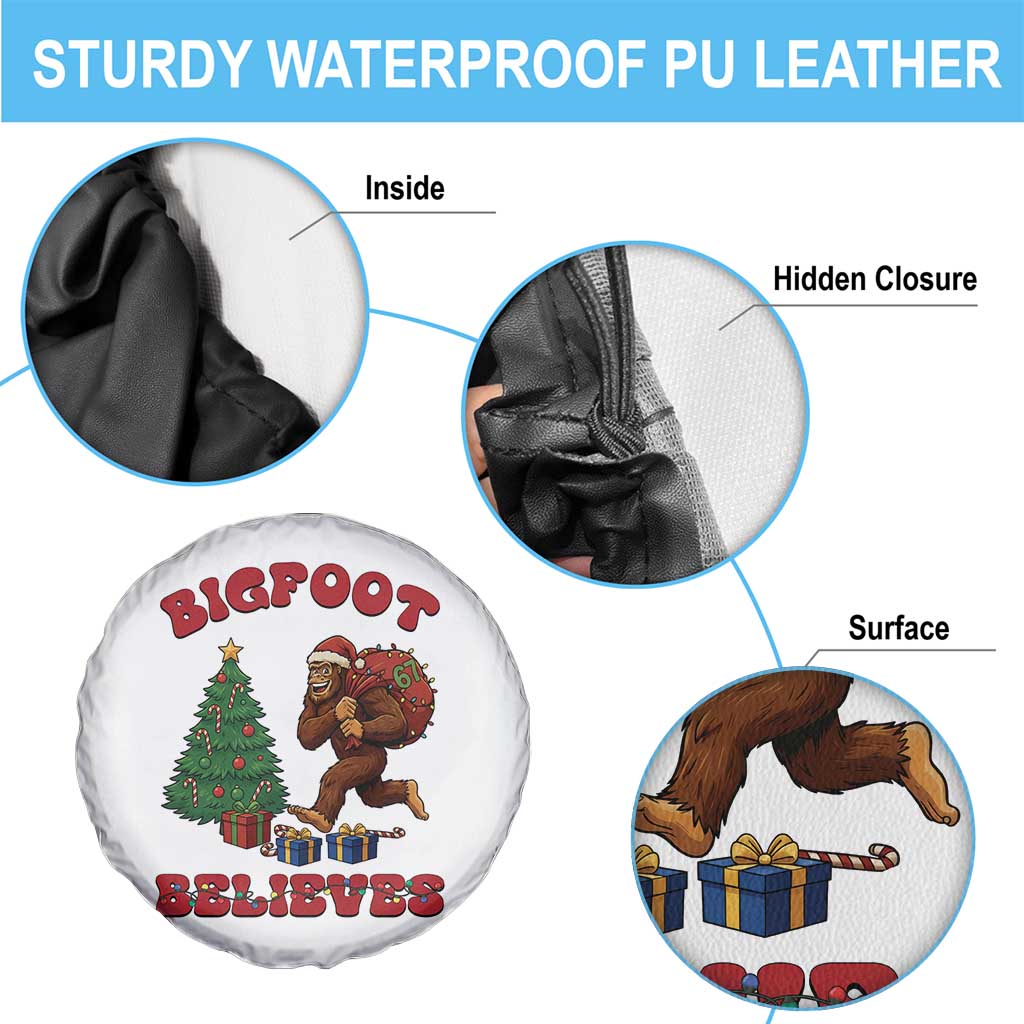Funny Bigfoot Santa Believes Six Seven Meme Spare Tire Cover Trendy Gen Z Xmas Gift TS12 Print Your Wear