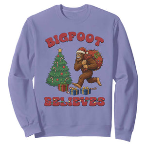 Funny Bigfoot Santa Believes Six Seven Meme Sweatshirt Trendy Gen Z Xmas Gift TS12 Violet Print Your Wear