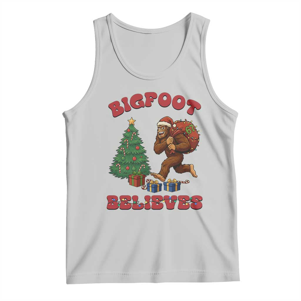 Funny Bigfoot Santa Believes Six Seven Meme Tank Top Trendy Gen Z Xmas Gift TS12 Ash Print Your Wear