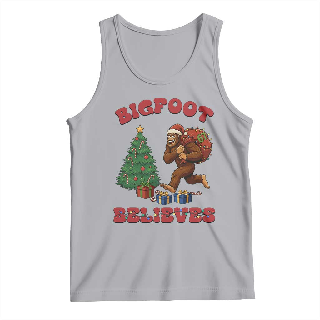 Funny Bigfoot Santa Believes Six Seven Meme Tank Top Trendy Gen Z Xmas Gift TS12 Athletic Heather Print Your Wear