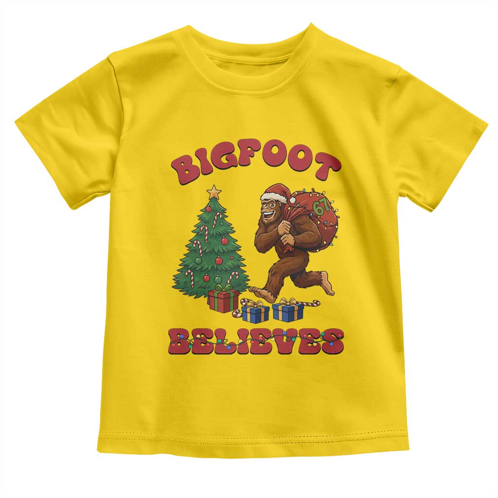 Funny Bigfoot Santa Believes Six Seven Meme Toddler T Shirt Trendy Gen Z Xmas Gift TS12 Daisy Print Your Wear