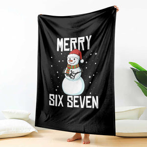 Funny Snowman Merry Six Seven Meme Throw Blanket Christmas Trending 67 Gift TS12 Print Your Wear
