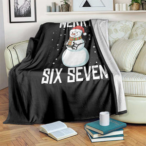 Funny Snowman Merry Six Seven Meme Throw Blanket Christmas Trending 67 Gift TS12 Print Your Wear
