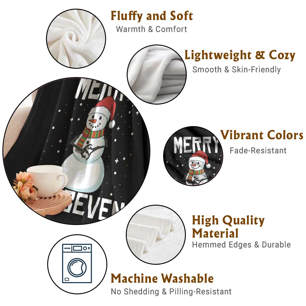 Funny Snowman Merry Six Seven Meme Throw Blanket Christmas Trending 67 Gift TS12 Print Your Wear