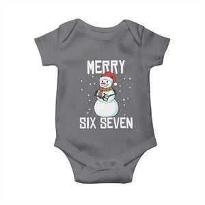 Funny Snowman Merry Six Seven Meme Baby Onesie Christmas Trending 67 Gift TS12 Charcoal Print Your Wear
