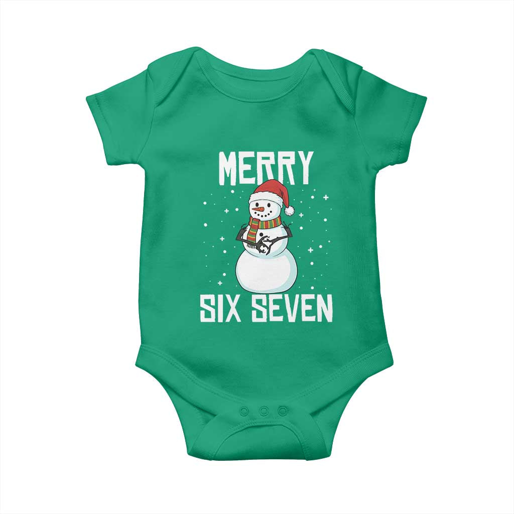 Funny Snowman Merry Six Seven Meme Baby Onesie Christmas Trending 67 Gift TS12 Irish Green Print Your Wear