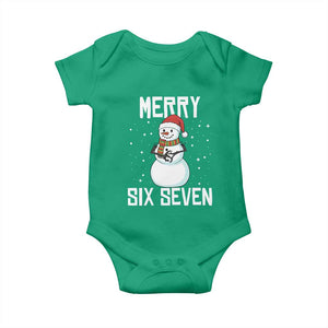 Funny Snowman Merry Six Seven Meme Baby Onesie Christmas Trending 67 Gift TS12 Irish Green Print Your Wear