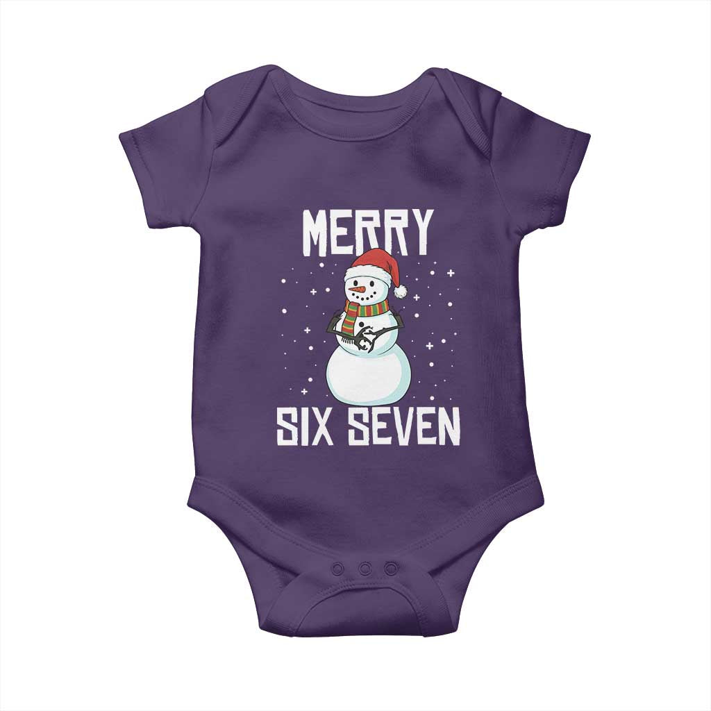 Funny Snowman Merry Six Seven Meme Baby Onesie Christmas Trending 67 Gift TS12 Purple Print Your Wear