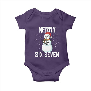 Funny Snowman Merry Six Seven Meme Baby Onesie Christmas Trending 67 Gift TS12 Purple Print Your Wear