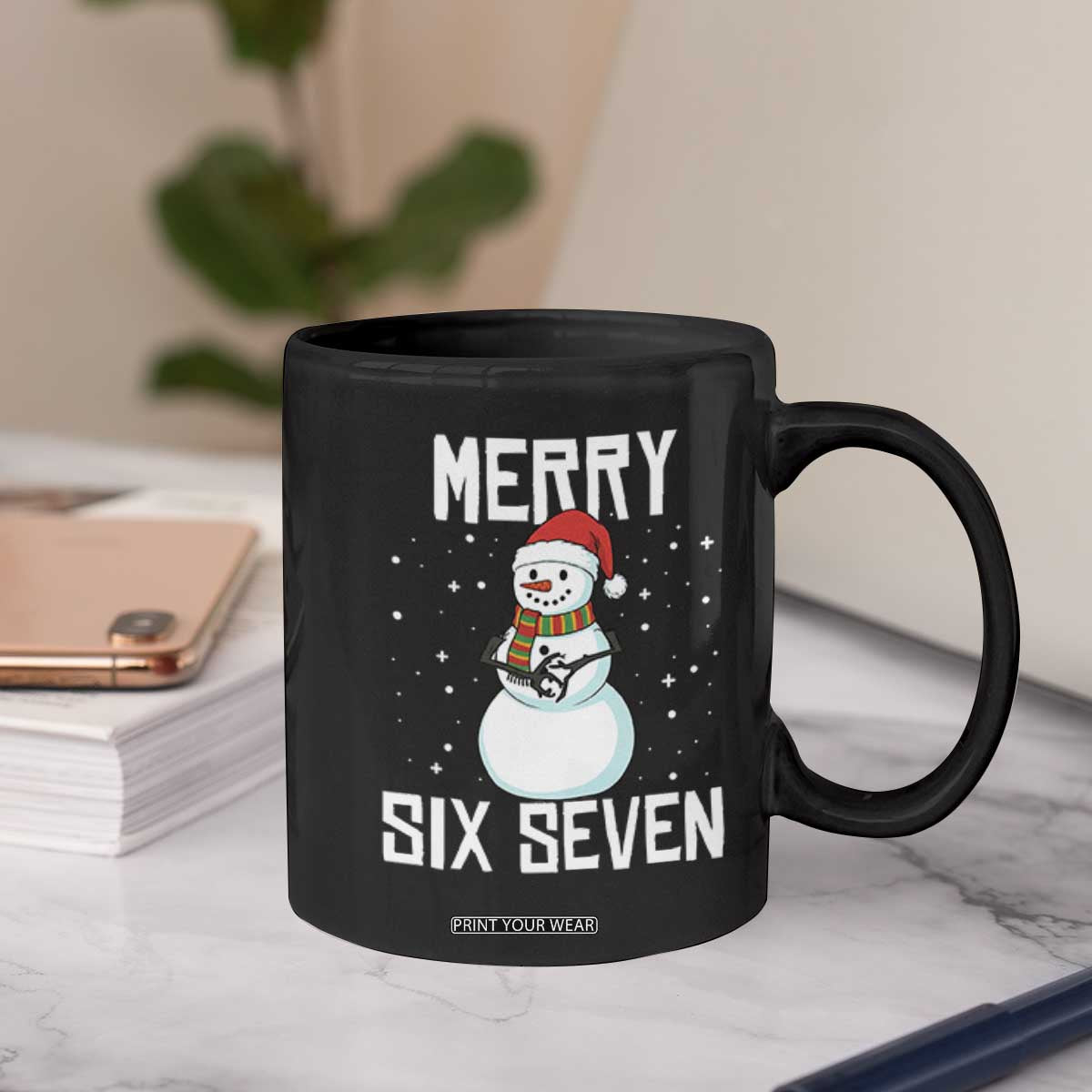 Funny Snowman Merry Six Seven Meme Coffee Mug Christmas Trending 67 Gift TS12 Print Your Wear