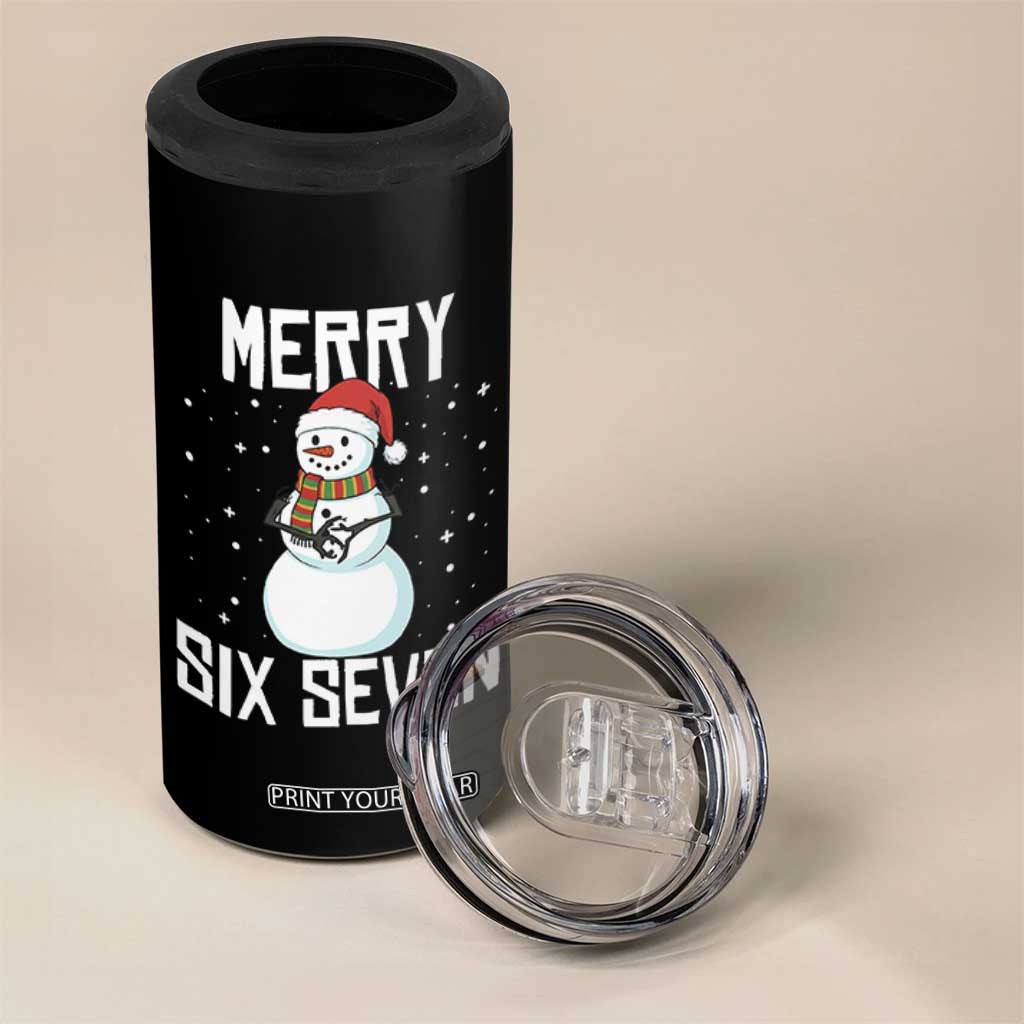 Funny Snowman Merry Six Seven Meme 4 in 1 Can Cooler Tumbler Christmas Trending 67 Gift TS12 Print Your Wear