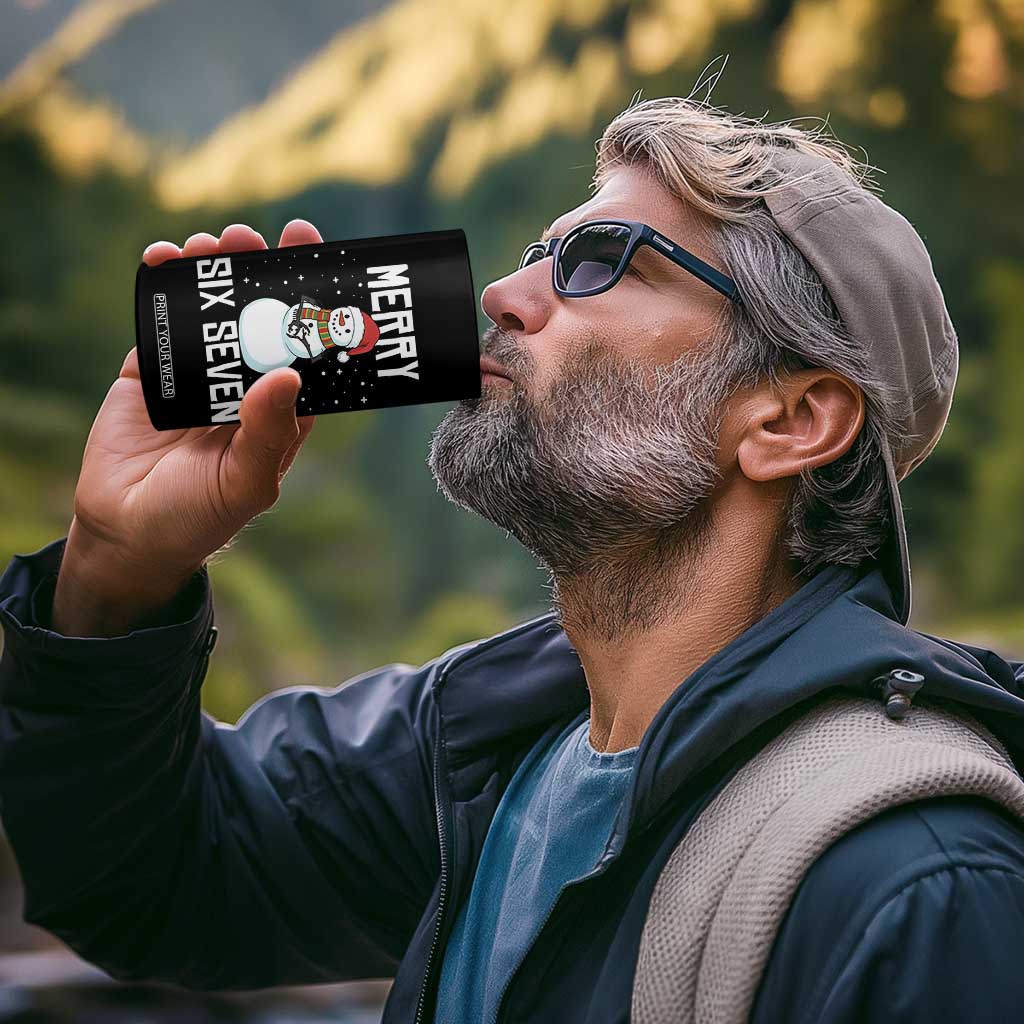 Funny Snowman Merry Six Seven Meme 4 in 1 Can Cooler Tumbler Christmas Trending 67 Gift TS12 Print Your Wear