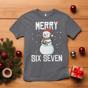 Funny Snowman Merry Six Seven Meme T Shirt Christmas Trending 67 Gift TS12 Charcoal Print Your Wear