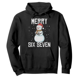 Funny Snowman Merry Six Seven Meme Hoodie Christmas Trending 67 Gift TS12 Black Print Your Wear