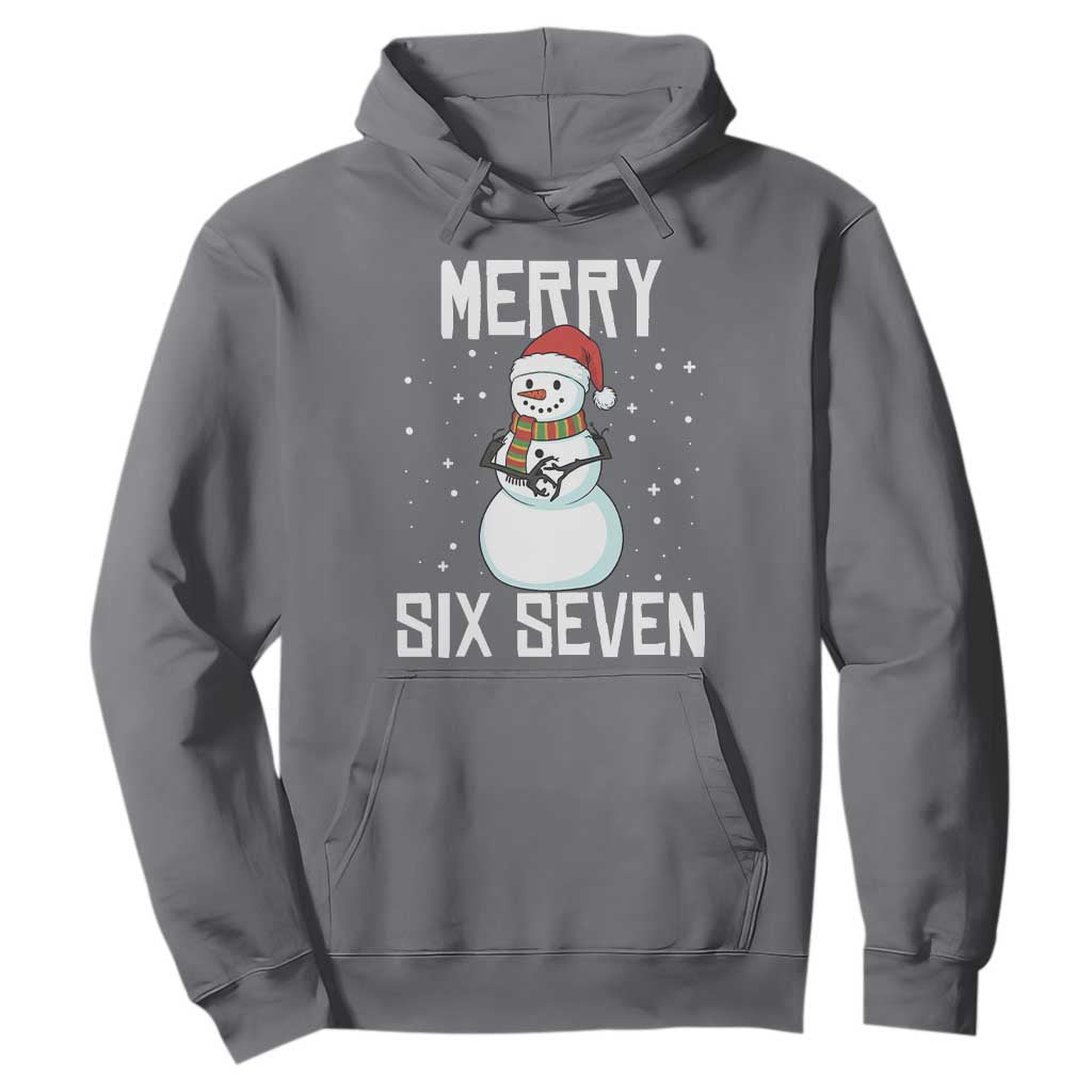 Funny Snowman Merry Six Seven Meme Hoodie Christmas Trending 67 Gift TS12 Charcoal Print Your Wear