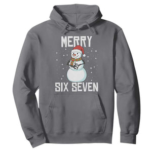 Funny Snowman Merry Six Seven Meme Hoodie Christmas Trending 67 Gift TS12 Charcoal Print Your Wear