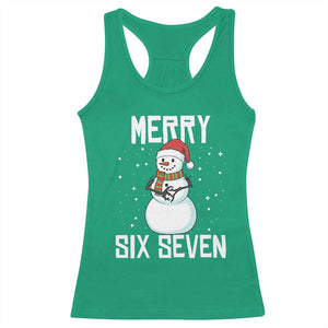 Funny Snowman Merry Six Seven Meme Racerback Tank Top Christmas Trending 67 Gift TS12 Irish Green Print Your Wear