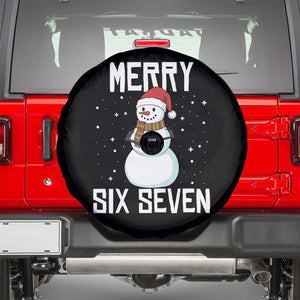 Funny Snowman Merry Six Seven Meme Spare Tire Cover Christmas Trending 67 Gift TS12 Black Print Your Wear