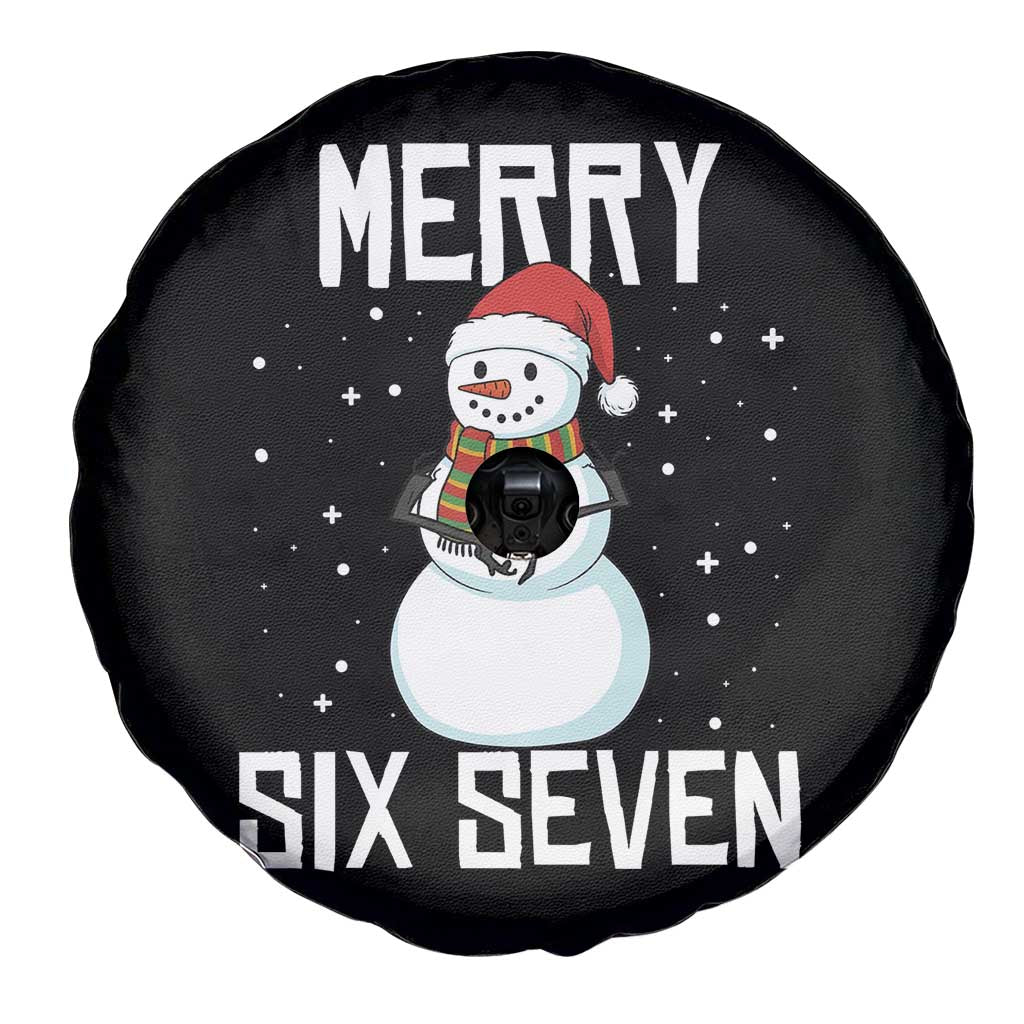 Funny Snowman Merry Six Seven Meme Spare Tire Cover Christmas Trending 67 Gift TS12 Print Your Wear