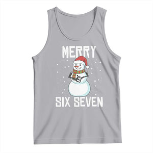 Funny Snowman Merry Six Seven Meme Tank Top Christmas Trending 67 Gift TS12 Athletic Heather Print Your Wear