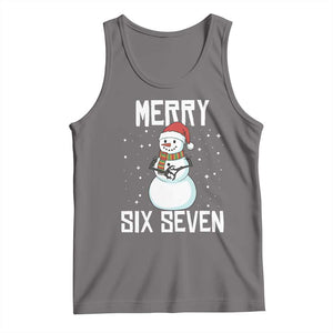 Funny Snowman Merry Six Seven Meme Tank Top Christmas Trending 67 Gift TS12 Deep Heather Print Your Wear