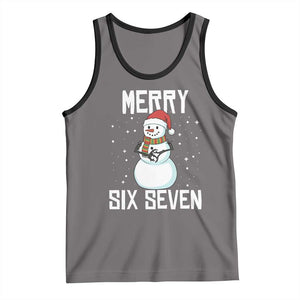 Funny Snowman Merry Six Seven Meme Tank Top Christmas Trending 67 Gift TS12 Deep Heather Black Print Your Wear