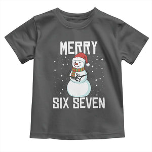 Funny Snowman Merry Six Seven Meme Toddler T Shirt Christmas Trending 67 Gift TS12 Dark Heather Print Your Wear