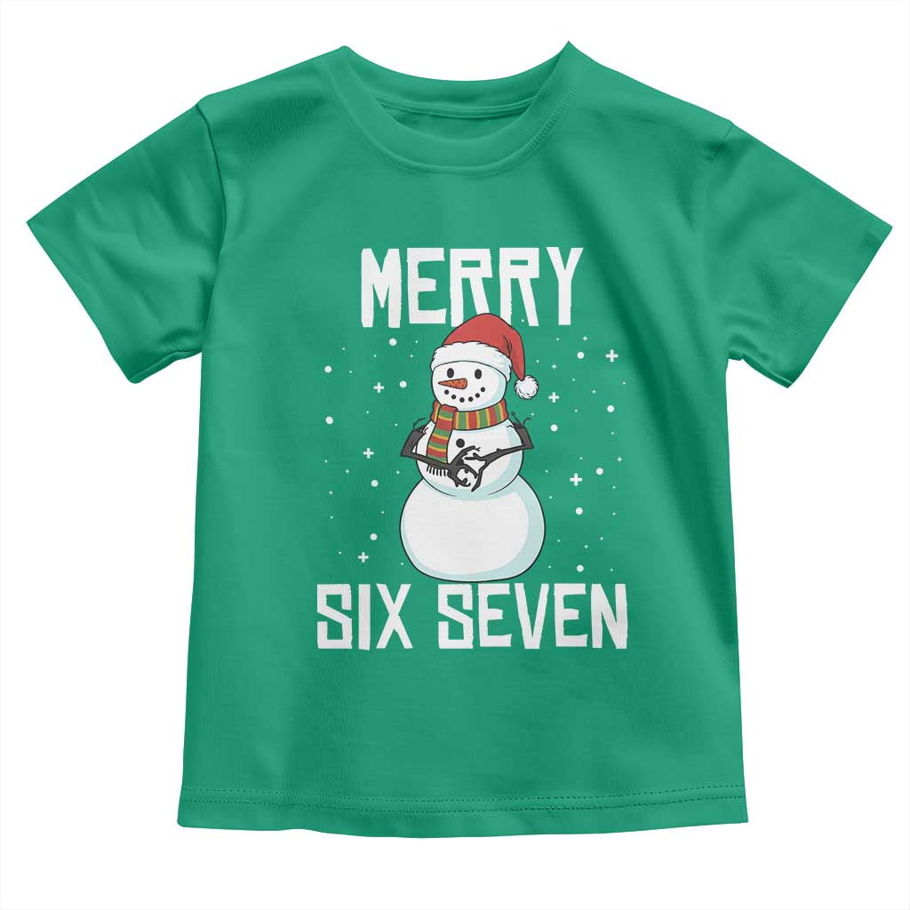 Funny Snowman Merry Six Seven Meme Toddler T Shirt Christmas Trending 67 Gift TS12 Irish Green Print Your Wear