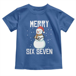 Funny Snowman Merry Six Seven Meme Toddler T Shirt Christmas Trending 67 Gift TS12 Royal Blue Print Your Wear