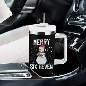 Funny Snowman Merry Six Seven Meme Tumbler With Handle Christmas Trending 67 Gift TS12 Print Your Wear