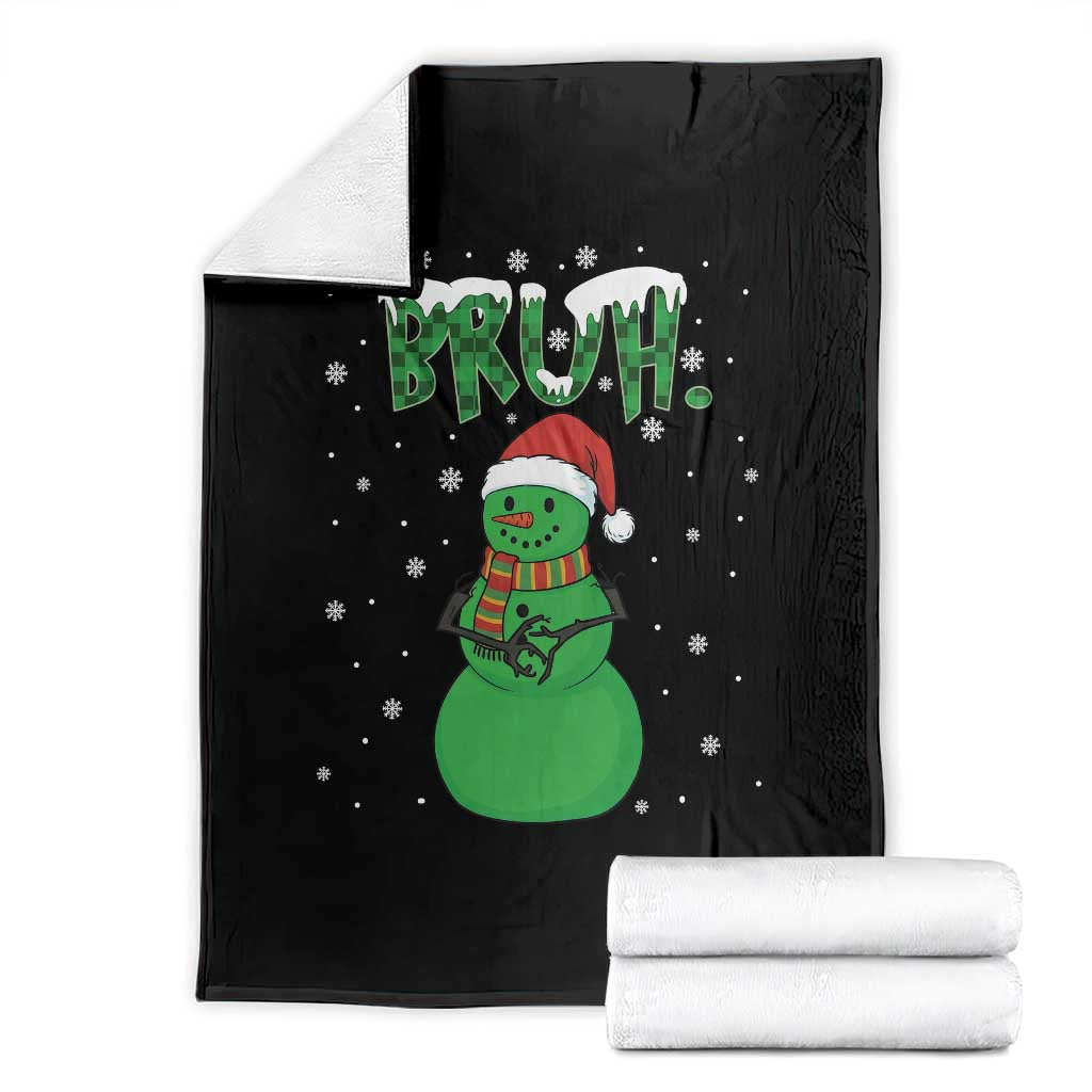 Funny Green Snowman Six Seven Meme Throw Blanket Christmas Gift For Gen Z TS12 Black Print Your Wear