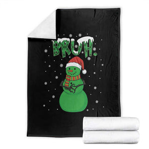 Funny Green Snowman Six Seven Meme Throw Blanket Christmas Gift For Gen Z TS12 Black Print Your Wear