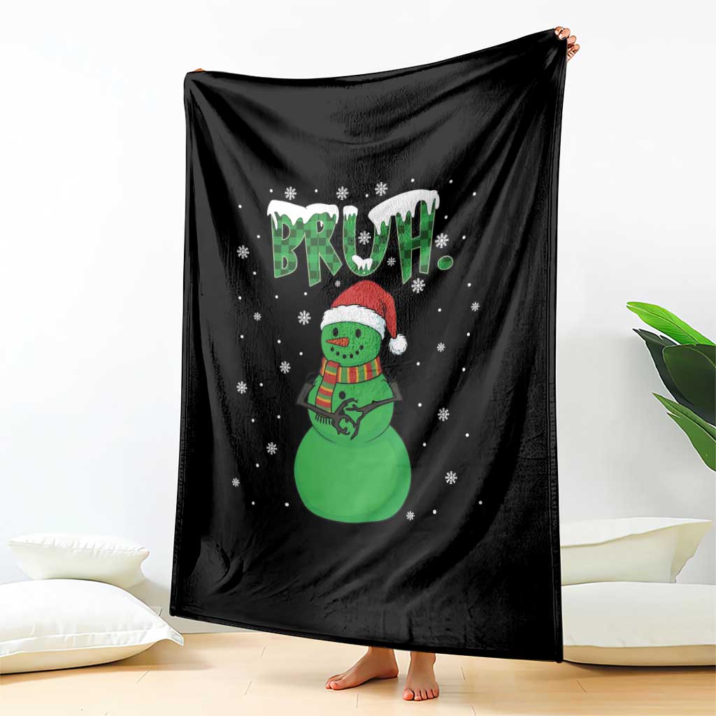 Funny Green Snowman Six Seven Meme Throw Blanket Christmas Gift For Gen Z TS12 Print Your Wear
