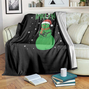 Funny Green Snowman Six Seven Meme Throw Blanket Christmas Gift For Gen Z TS12 Print Your Wear