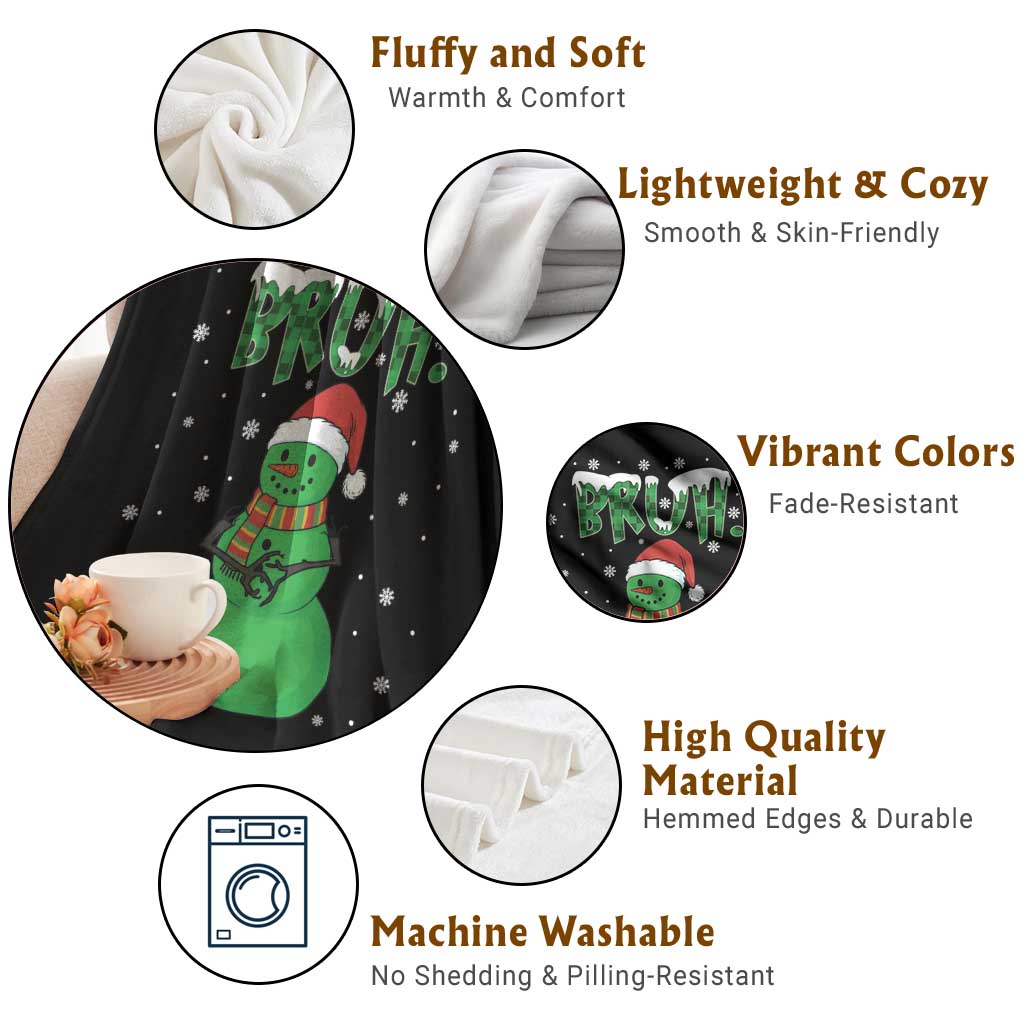 Funny Green Snowman Six Seven Meme Throw Blanket Christmas Gift For Gen Z TS12 Print Your Wear