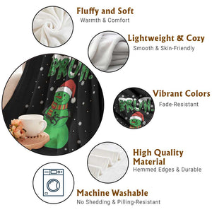 Funny Green Snowman Six Seven Meme Throw Blanket Christmas Gift For Gen Z TS12 Print Your Wear