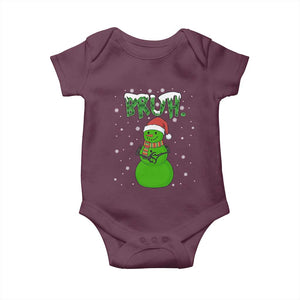 Funny Green Snowman Six Seven Meme Baby Onesie Christmas Gift For Gen Z TS12 Maroon Print Your Wear