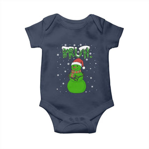 Funny Green Snowman Six Seven Meme Baby Onesie Christmas Gift For Gen Z TS12 Navy Print Your Wear
