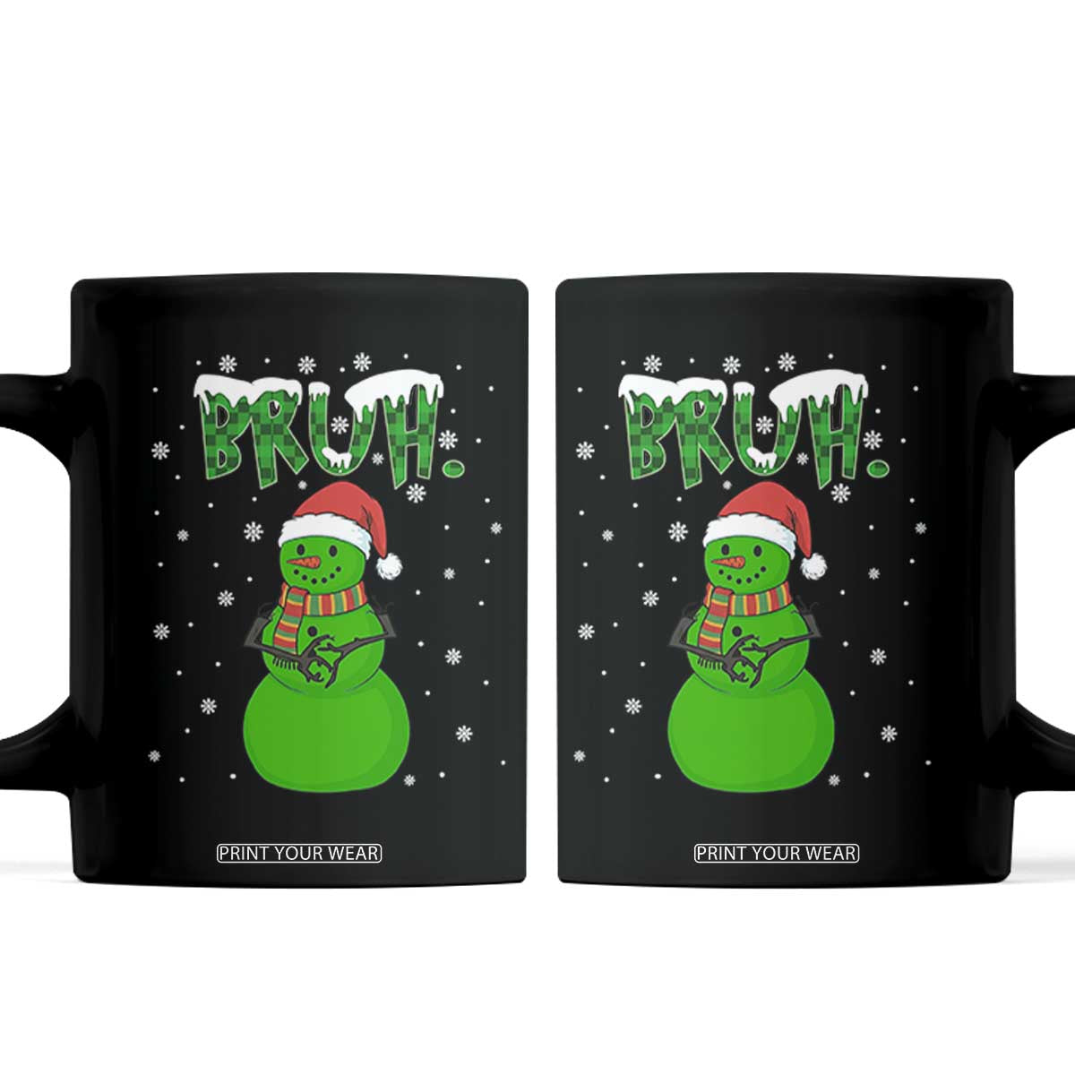 Funny Green Snowman Six Seven Meme Coffee Mug Christmas Gift For Gen Z TS12 Black Print Your Wear