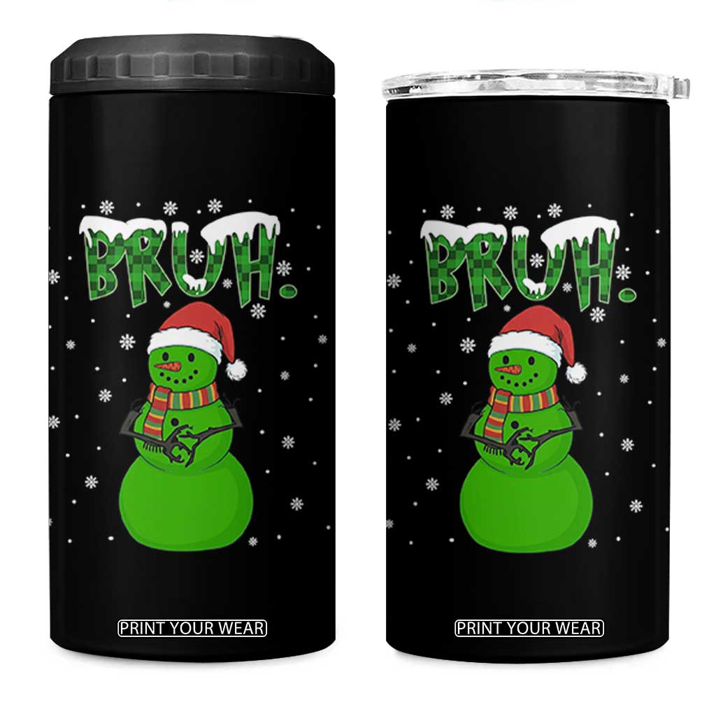 Funny Green Snowman Six Seven Meme 4 in 1 Can Cooler Tumbler Christmas Gift For Gen Z TS12 One Size: 16 oz Black Print Your Wear