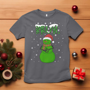 Funny Green Snowman Six Seven Meme T Shirt Christmas Gift For Gen Z TS12 Charcoal Print Your Wear