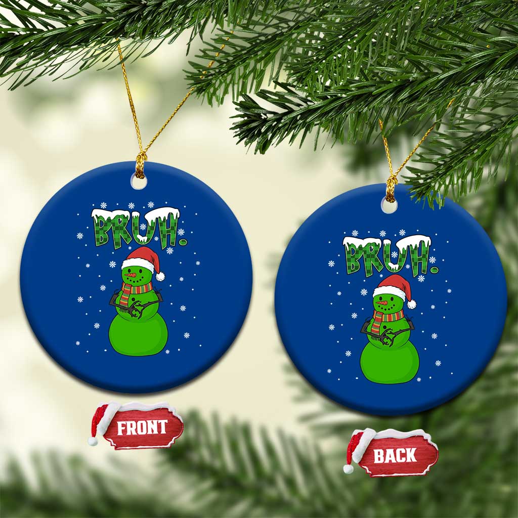 Funny Green Snowman Six Seven Meme Ceramic Ornament Christmas Gift For Gen Z TS12 1pc Blue Print Your Wear